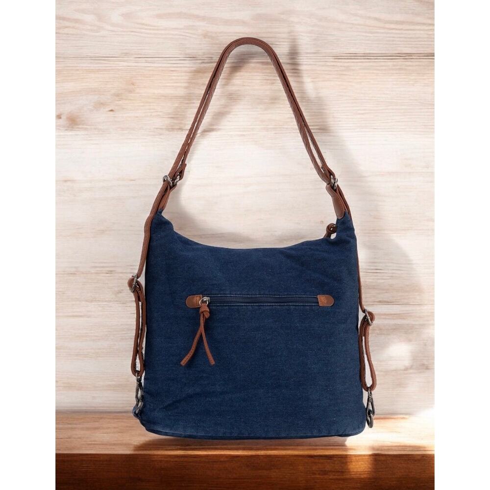 Wrangler Floral Tooled Denim Crossbody - Navy *NEW in Package* - Picture 3 of 5
